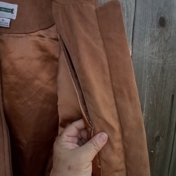 LAKE MATLEY JACKET/ VEST MENS SIZE XL BROWN ZIP REMOVABLE SLEEVE POCKETS - Picture 12 of 15